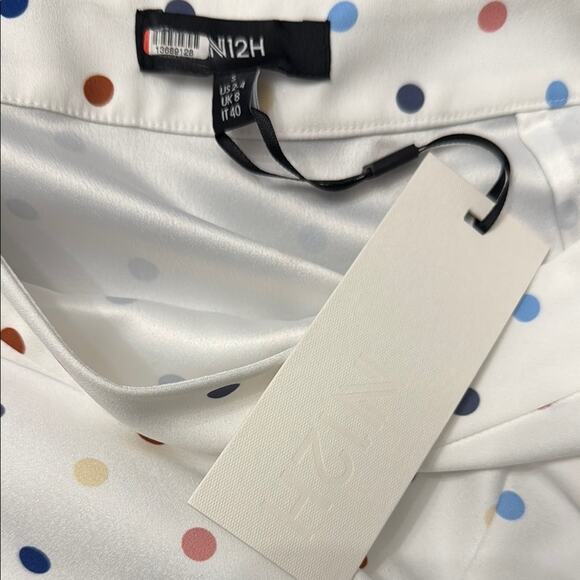 N12H White Polka Dot Wonderland Skirt Size Small NWT - Picture 4 of 6